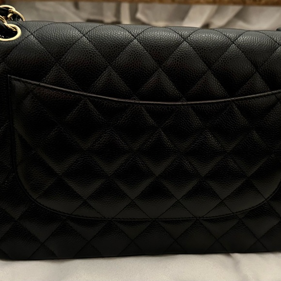 Chanel Classic Jumbo Double Flap Black Caviar Gold Hardware - Picture 3 of 13